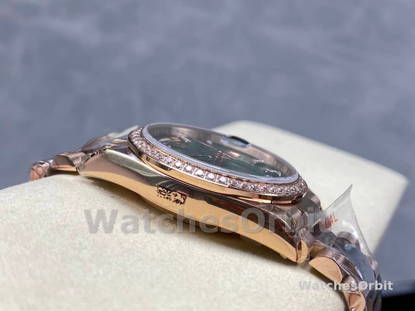 Replica Rolex Day Date 36-128238 0132 voor heren, champagne wijzerplaat, geelgouden armband