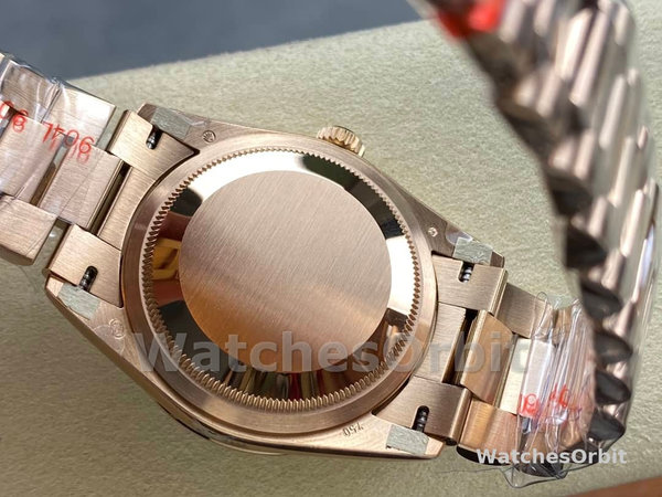 Replica Rolex Day Date 36-128238 0132 voor heren, champagne wijzerplaat, geelgouden armband