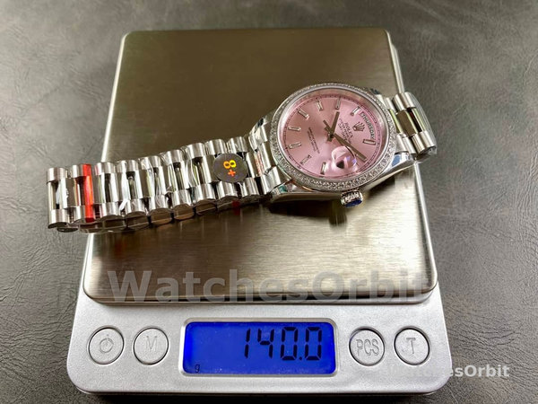 Replica Rolex Day Date 36-m128236 0023 voor heren, 36 mm, helderblauwe wijzerplaat met diamant bezet, geribbelde lunette, President