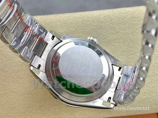 Replica Rolex Day Date 36-m128236 0023 voor heren, 36 mm, helderblauwe wijzerplaat met diamant bezet, geribbelde lunette, President