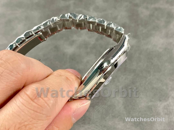 Replica Heren Rolex Datejust 41-m126334 0013, Grijze wijzerplaat, Oystersteel & Witgoud, Stalen Band