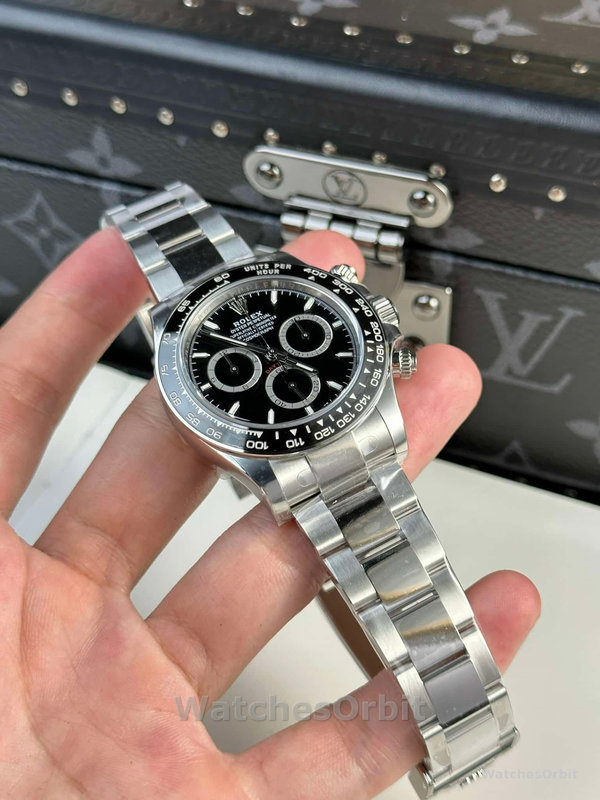 Replique Hommes Rolex Cosmograph Daytona 40MM Oystersteel M126500LN - 2024 Edition Black