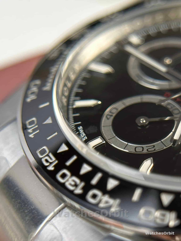Replique Hommes Rolex Cosmograph Daytona 40MM Oystersteel M126500LN - 2024 Edition Black