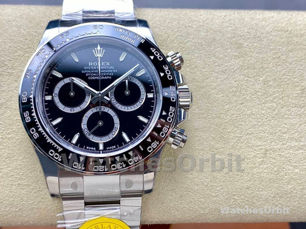 Replique Hommes Rolex Cosmograph Daytona 40MM Oystersteel M126500LN - 2024 Edition Black