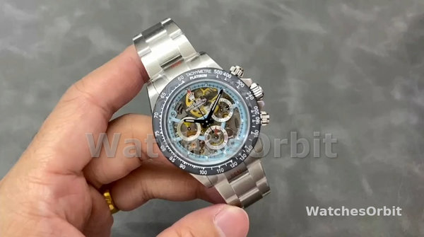 Men's Daytona Artisans De Geneve 116500LN Skeleton Dial with Carbon Fiber Bezel Skeleton Dial