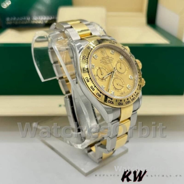 Mens Rolex Cosmograph Daytona-116503, 40mm, Yellow Gold, Champagne Diamond Dial, Men’s Champagne Replica Watch Image