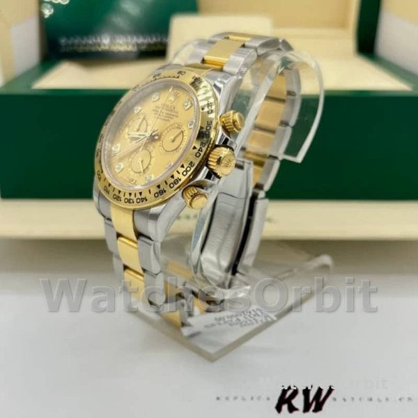 Mens Rolex Cosmograph Daytona-116503, 40mm, Yellow Gold, Champagne Diamond Dial, Men’s Champagne Replica Watch Image