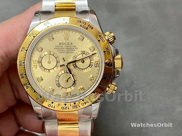 Mens Rolex Cosmograph Daytona-116503, 40mm, Yellow Gold, Champagne Diamond Dial, Men’s Champagne Replica Watch Image
