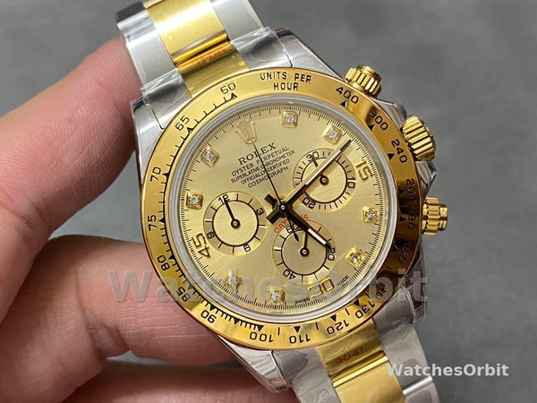 Mens Rolex Cosmograph Daytona-116503, 40mm, Yellow Gold, Champagne Diamond Dial, Men’s Champagne Replica Watch Image