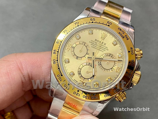Mens Rolex Cosmograph Daytona-116503, 40mm, Yellow Gold, Champagne Diamond Dial, Men’s Champagne Replica Watch Image