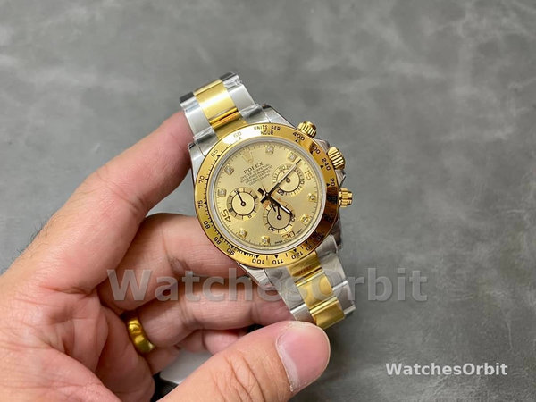 Mens Rolex Cosmograph Daytona-116503, 40mm, Yellow Gold, Champagne Diamond Dial, Men’s Champagne Replica Watch Image