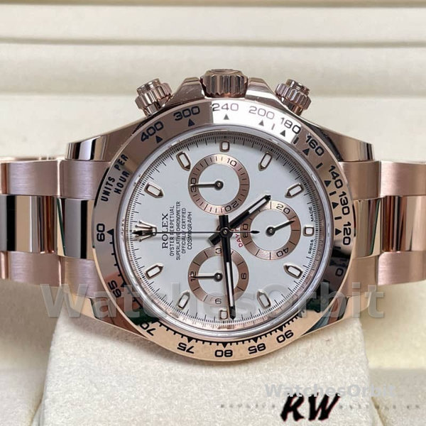 Replique Hommes Rolex Cosmograph Daytona 40mm Hommes-116505-Bracelet d'huître-Cadran Ivoire Rose Ivoire