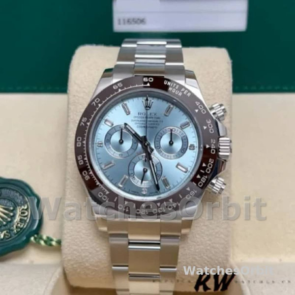 Rolex Cosmograph Daytona 116506 Ice Blue Dial Platinum 40MM Mens Replica Watch