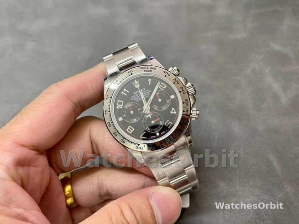 Rolex Cosmograph Daytona 116509 Black Arabic Dial White Gold 40MM Mens Replica Watch