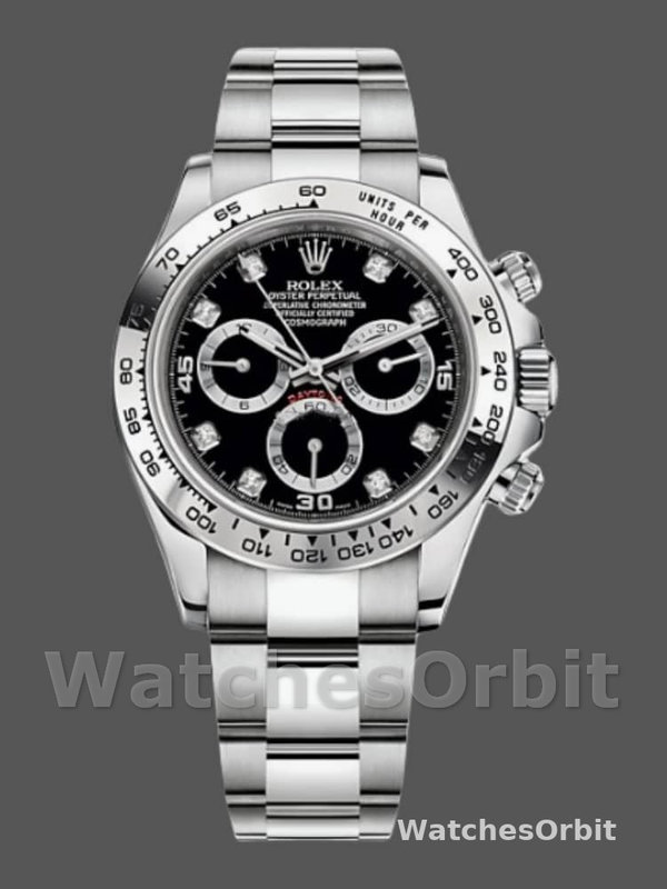 Rolex Cosmograph Daytona 116509 Black Dial White Gold 40MM Mens Replica Watch