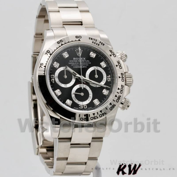 Men's Rolex Cosmograph Daytona-116509, 40mm, White Gold, Black Dial, Men’s Black