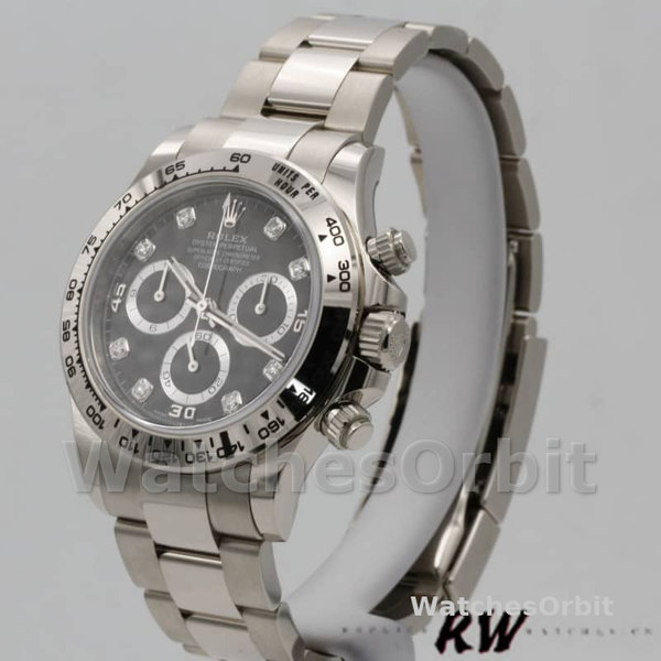 Rolex Cosmograph Daytona 116509 Black Dial White Gold 40MM Mens Replica Watch