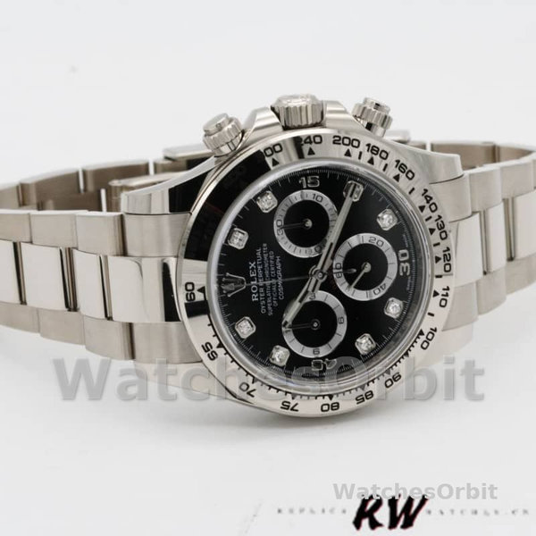 Rolex Cosmograph Daytona 116509 Black Dial White Gold 40MM Mens Replica Watch