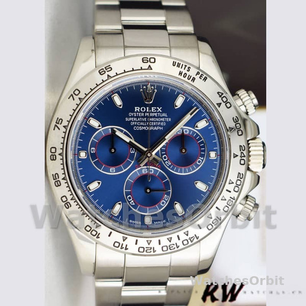 Mens Rolex Cosmograph Daytona-116509, 40mm, Blue Index Dial, Men’s Blue Replica Watch Image