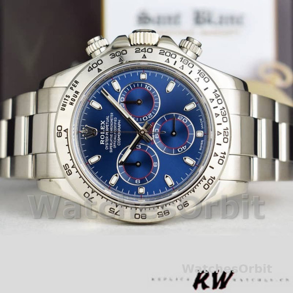 Mens Rolex Cosmograph Daytona-116509, 40mm, Blue Index Dial, Men’s Blue Replica Watch Image