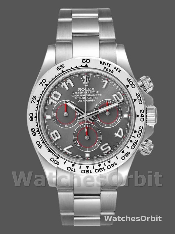 Rolex Cosmograph Daytona 116509 Gray Arabic Dial White Gold 40MM Mens Replica Watch