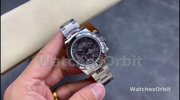 Men's Rolex Cosmograph Daytona-116509, 40mm, White Gold, Gray Arabic Dial, Men’s Grey