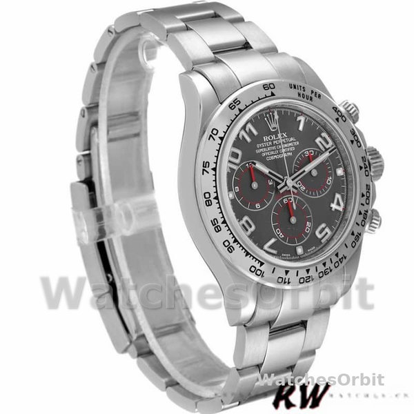 Mens Rolex Cosmograph Daytona-116509, 40mm, White Gold, Gray Arabic Dial, Men’s Grey Replica Watch Image