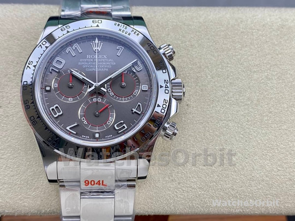Mens Rolex Cosmograph Daytona-116509, 40mm, White Gold, Gray Arabic Dial, Men’s Grey Replica Watch Image