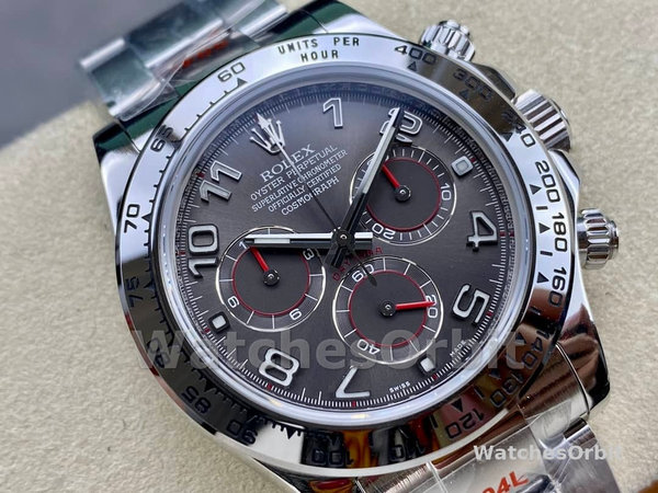 Mens Rolex Cosmograph Daytona-116509, 40mm, White Gold, Gray Arabic Dial, Men’s Grey Replica Watch Image