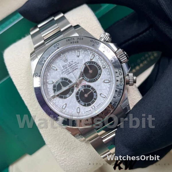 Replica Rolex Cosmograph Daytona-116509, 40 mm, quadrante grigio meteorite, Uomo, grigio meteorite