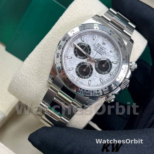 Replica Rolex Cosmograph Daytona-116509, 40 mm, quadrante grigio meteorite, Uomo, grigio meteorite
