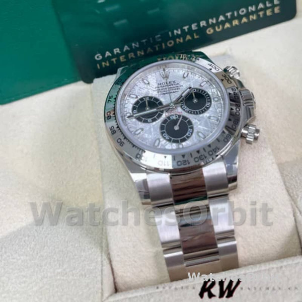 Replica Rolex Cosmograph Daytona-116509, 40 mm, quadrante grigio meteorite, Uomo, grigio meteorite