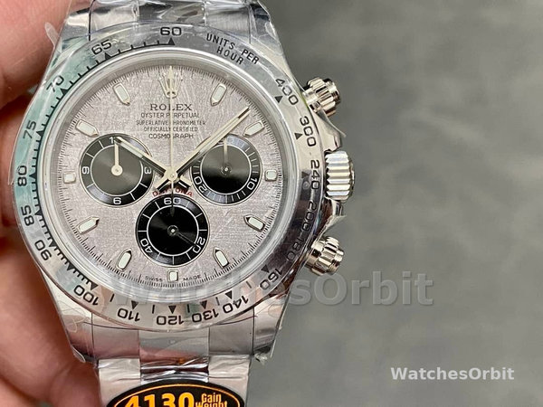 Replica Rolex Cosmograph Daytona-116509, 40 mm, quadrante grigio meteorite, Uomo, grigio meteorite