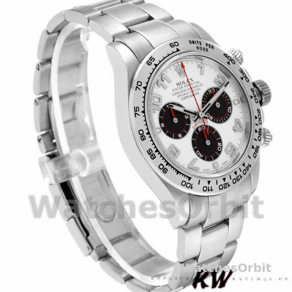 Replica Heren Rolex Cosmograph Daytona-116509, 40mm, Witgoud, Witte Arabische Wijzerplaat