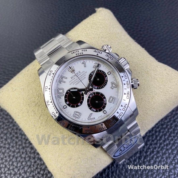 Replica Heren Rolex Cosmograph Daytona-116509, 40mm, Witgoud, Witte Arabische Wijzerplaat