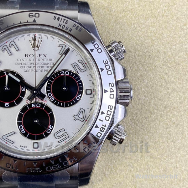 Replica Heren Rolex Cosmograph Daytona-116509, 40mm, Witgoud, Witte Arabische Wijzerplaat