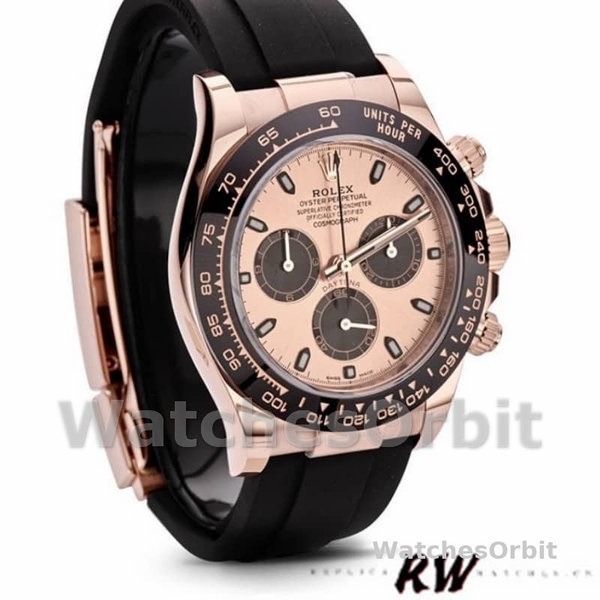 Replica Rolex Cosmograph Daytona 40mm Heren-116515LN-Zwart Roze Wijzerplaat Roze