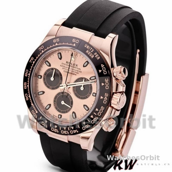 Replica Rolex Cosmograph Daytona 40mm Heren-116515LN-Zwart Roze Wijzerplaat Roze