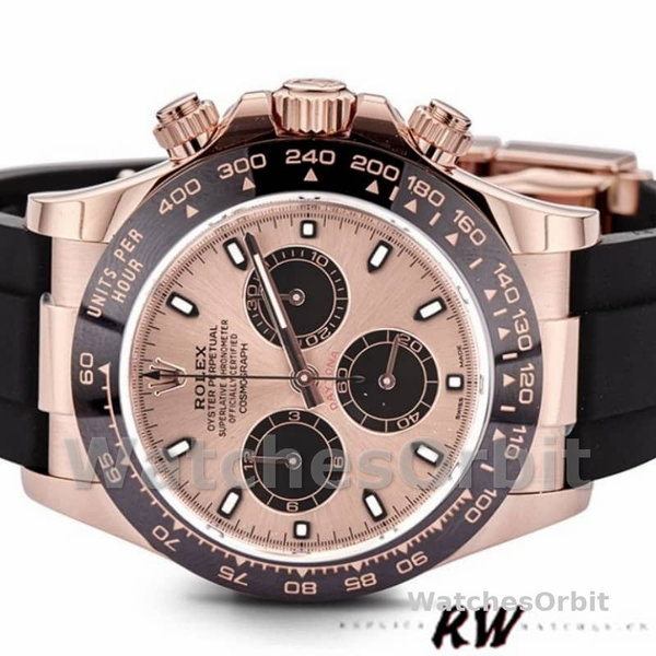 Replica Rolex Cosmograph Daytona 40mm Heren-116515LN-Zwart Roze Wijzerplaat Roze