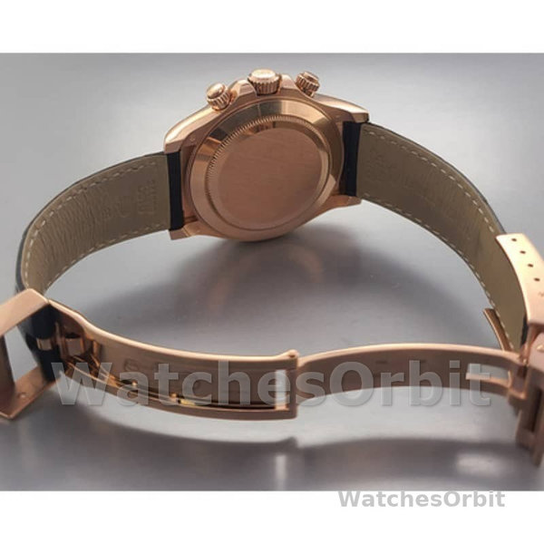 Replica Rolex Cosmograph Daytona 40mm Heren-116515LN-Leren Band-Zwart Roze Wijzerplaat Roze