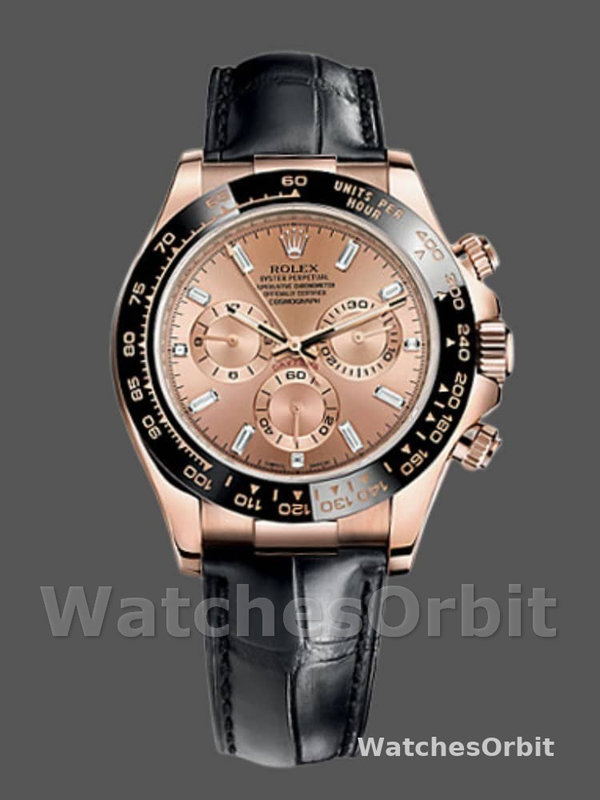 Rolex Cosmograph Daytona 116515LN Leather strap Pink Dial 40mm Herren Replica Watch