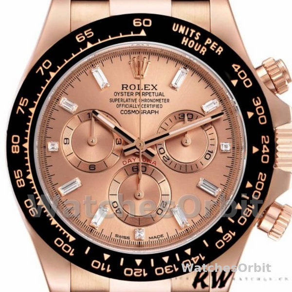 Men's Rolex Cosmograph Daytona 40mm Men's-116515LN-Leather Strap-Pink Dial Pink