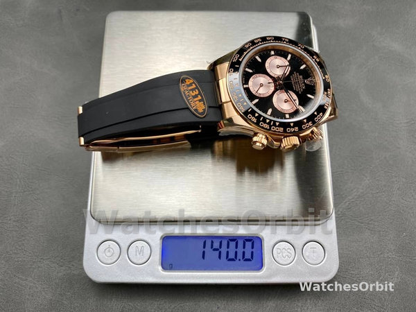Replica Rolex Cosmograph Daytona 40mm Heren-116515LN-Rose Gold-Black Dial Zwart