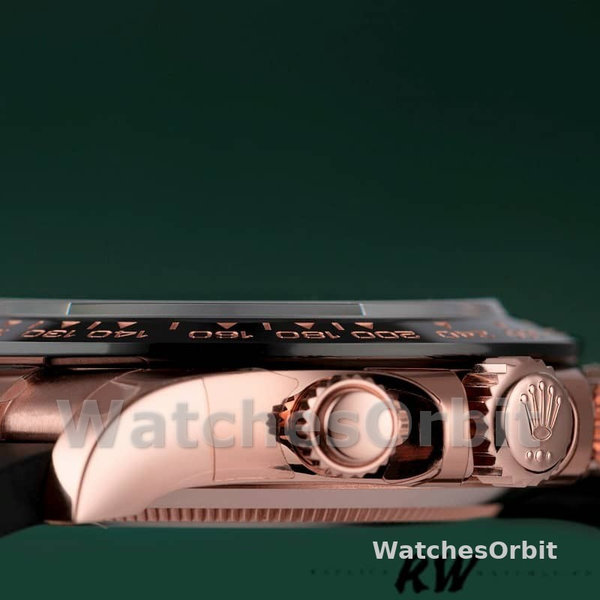 Replica Rolex Cosmograph Daytona 40mm Heren-116515LN-Rose Gold-Black Dial Zwart