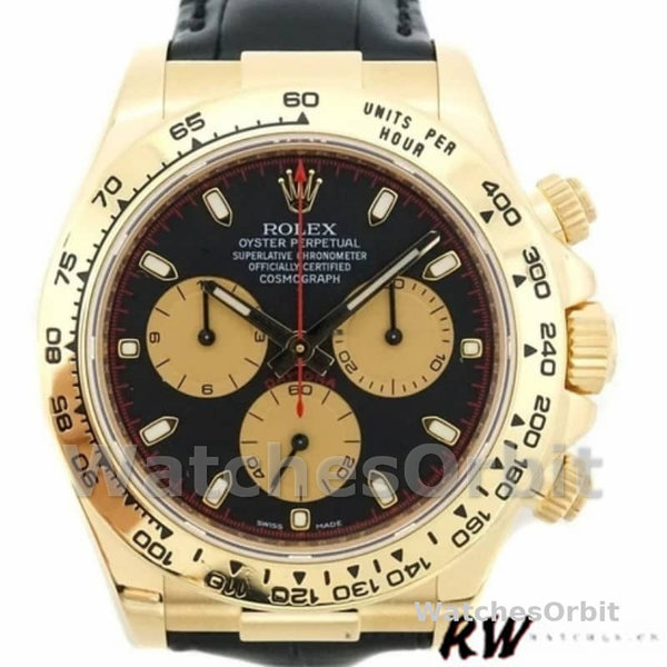 Men's Rolex Cosmograph Daytona 40mm Men's-116518-Black & Champagne Dial Black<br />