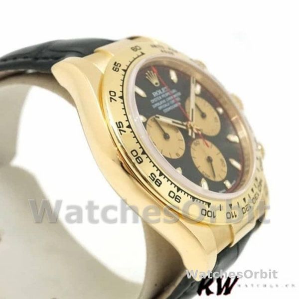 Mens Rolex Cosmograph Daytona 40mm Mens-116518-Black & Champagne Dial Black<br /> Replica Image