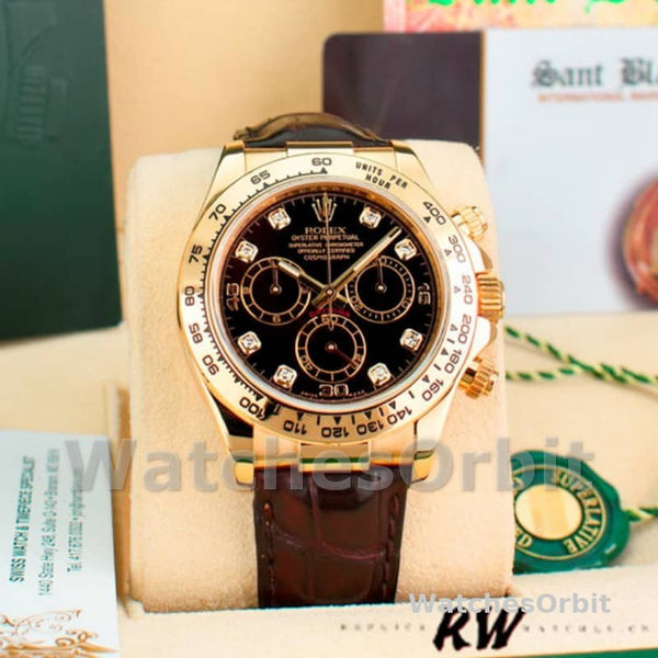 Men's Rolex Cosmograph Daytona 40mm Men's-116518-Black Dial Black