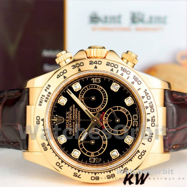 Mens Rolex Cosmograph Daytona 40mm Mens-116518-Black Dial Black Replica Image