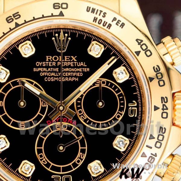 Mens Rolex Cosmograph Daytona 40mm Mens-116518-Black Dial Black Replica Image