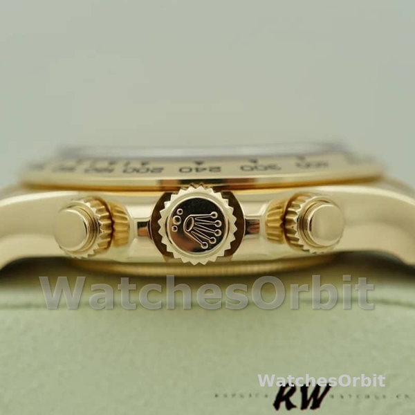 Replica Rolex Cosmograph Daytona 40mm Uomo-116518-oro giallo-quadrante blu Blu